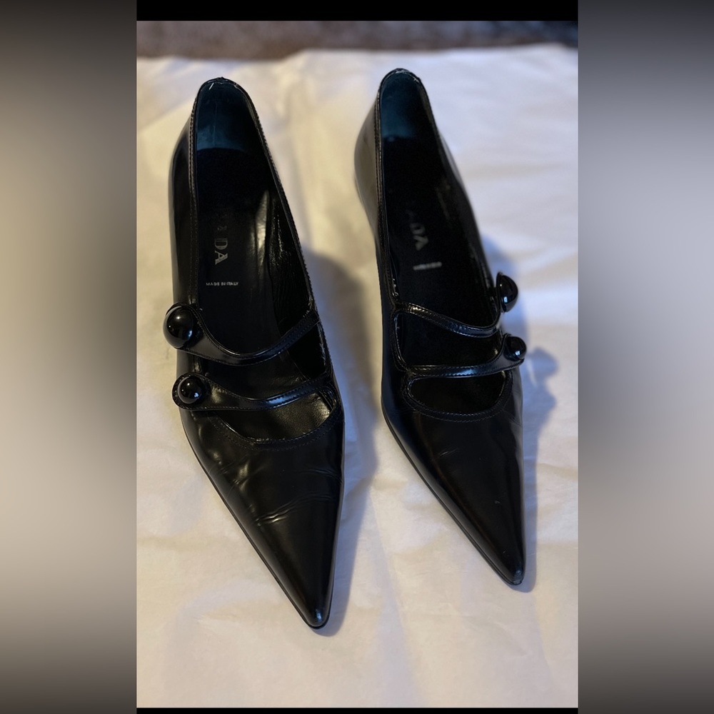 Prada Black Patent Leather. Vintage.  Sz 8.5